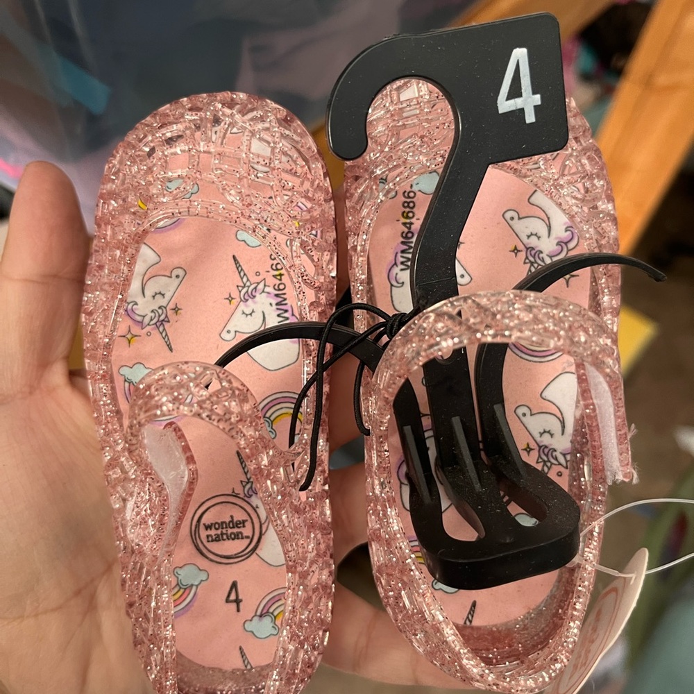 Wonder Nation Glittery Pink Kids Sandals